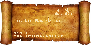 Lichtig Madléna névjegykártya